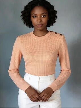 GIORDANO | Peach Fitted Wool Blend Sweater Sz XS